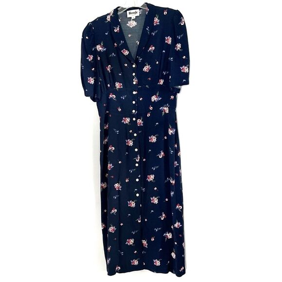Rouje Navy Floral Midi Dress - Picture 2 of 6